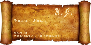 Messer Jónás névjegykártya